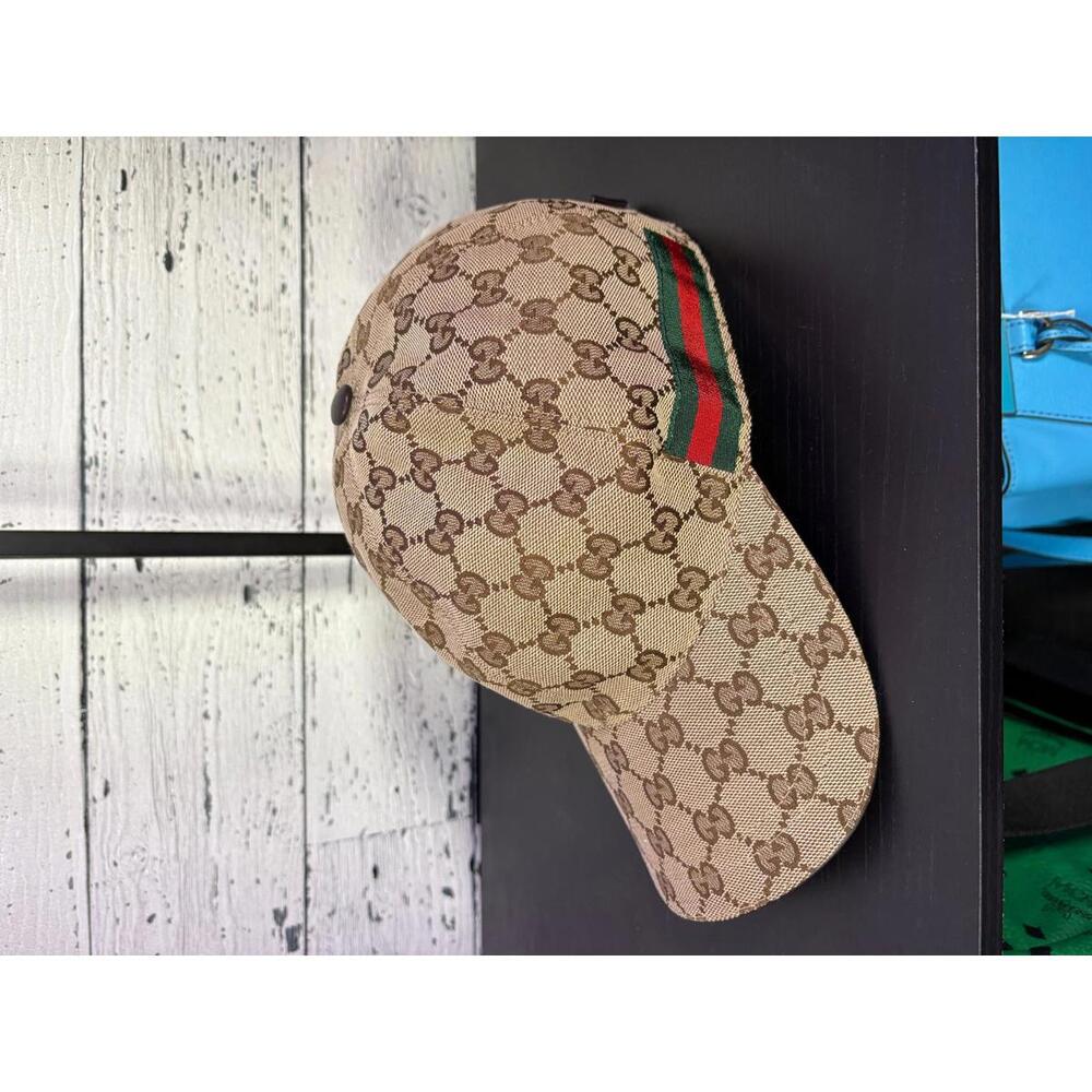 Gucci Monogram Baseball Cap Sherry Stripe- Size Large Excellent Condition